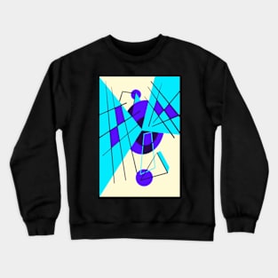 80s Retro Geometric Shapes Blue and Yellow Crewneck Sweatshirt